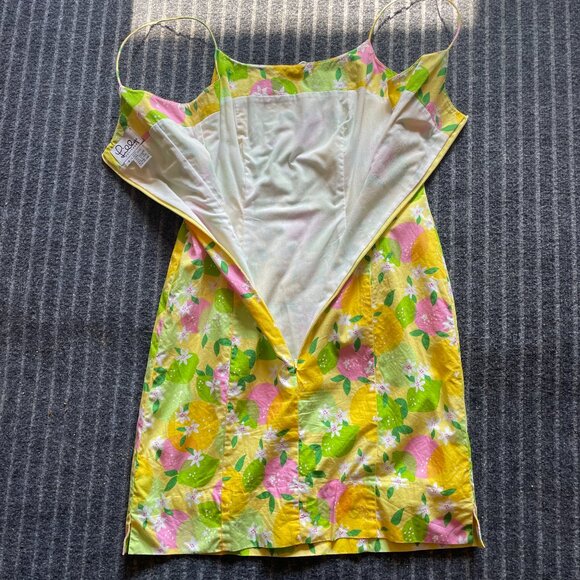 Lilly Pulitzer spaghetti strap dress. Citrus Lemonade Theme Size 4 Cotton - Picture 5 of 7